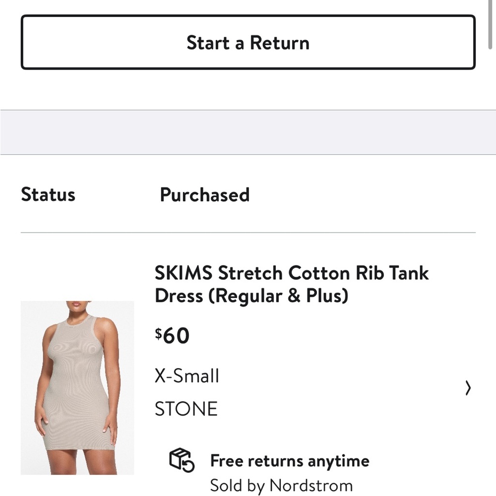 SKIMS
Stretch Cotton Rib
Tank Dress
Stone Size Small